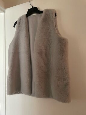 Mixit Gray Faux Fur Vest